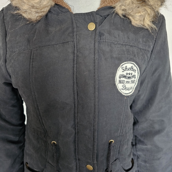 Womens Warm Long Coat Fur Fleece Hooded Jacket Zip Up Winter Parka Coat - Picture 7 of 15